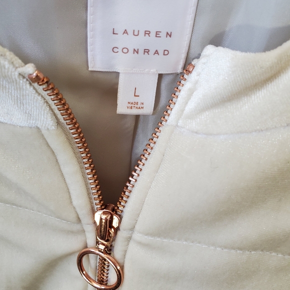 LC Lauren Conrad Women's Cream Quilted Jacket Size Large - Picture 3 of 9